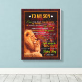 Son Gifts | Brief aan mijn zoontje van papa Canvas Afdruk (Insitu (Houten vloer))