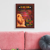 Son Gifts | Brief aan mijn zoontje van papa Canvas Afdruk (Insitu (Woonkamer))