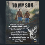 Son Gifts | Brief aan mijn zoontje van papa Fleece Deken<br><div class="desc">Son Gifts | Aan mijn zoon vergeet nooit je weg terug naar huis van je vader</div>