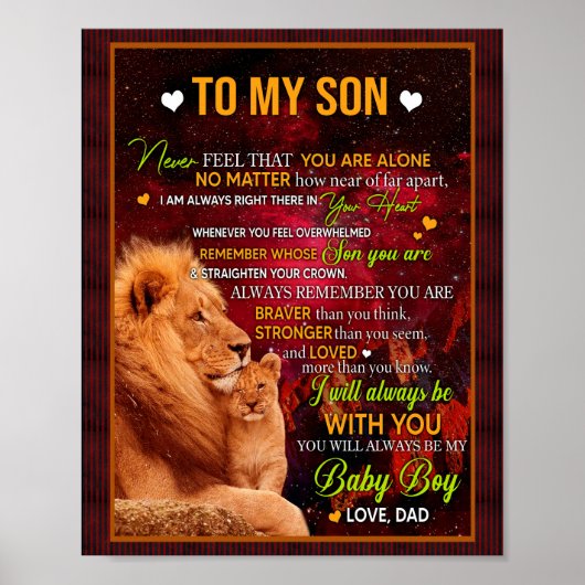 Son Gifts | Brief aan mijn zoontje van papa Poster (Voorkant)