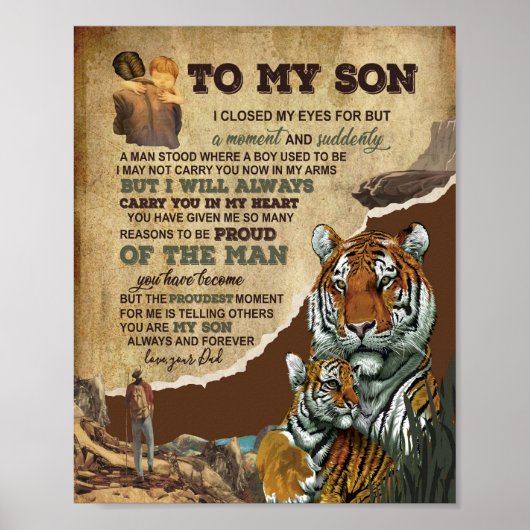 Son Gifts | Brief aan mijn zoontje van papa Poster (Voorkant)