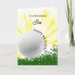 Son Golfer Birthday Card Kaart<br><div class="desc">Geef je golfliefhebbende zoon een golfer kaart met een explosief golfthema! Een aangrijpende golfbal met de woorden 'Op een geweldige zoon'.</div>