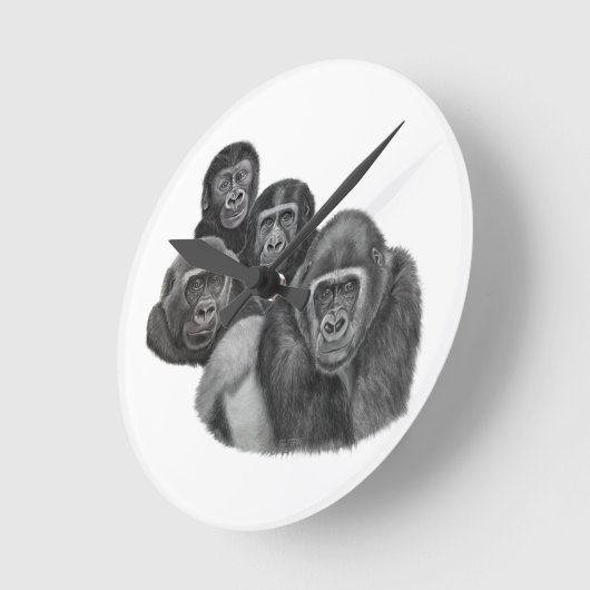 Son Gorilla Clock By AGE. Gorilla Life Ronde Klok (Hoek)