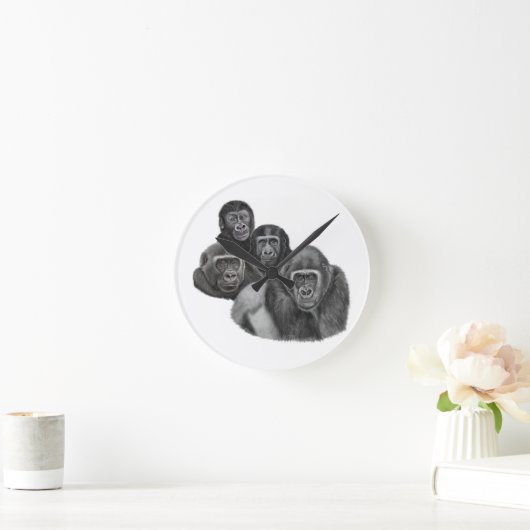 Son Gorilla Clock By AGE. Gorilla Life Ronde Klok (Huis)