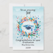Son Graduation Cap and Rainbow Leaf Frame (Voorkant)