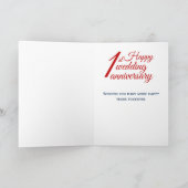 Son Happy 1e bruiloft Jubileum Kaart (Binnen)