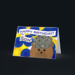 Son - Happy Birthday Air Force Active Duty! Kaart<br><div class="desc">Wens je Air Force-held een gelukkige verjaardag met deze leuke unieke verjaardagskaart. Personaliseer het door een afbeelding van je held aan de binnenkant toe te voegen. (Dit ontwerp met camouflage werkt voor alle tarieven en rangen.)</div>