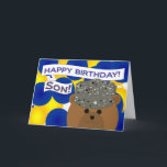 Son - Happy Birthday Air Force Active Duty! Kaart<br><div class="desc">Wens je Air Force-held een gelukkige verjaardag met deze leuke unieke verjaardagskaart. Personaliseer het door een afbeelding van je held aan de binnenkant toe te voegen. (Dit ontwerp met camouflage werkt voor alle tarieven en rangen.)</div>