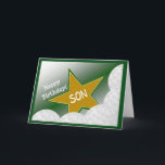 Son - Happy Birthday Golf Loving Son! Kaart<br><div class="desc">Leuke kaart om je golfliefhebbende zoon een gelukkige verjaardag te wensen. Voeg een afbeelding van je kind met zijn favoriete uitrusting toe aan de binnenkant van de kaart voor een extra speciaal tintje.</div>