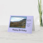 Son Happy Birthday - Mountain top Kaart<br><div class="desc">Simple but elegant landscape card for a his birthday. Fotografen taken in the French alps. © Marion Hedger</div>