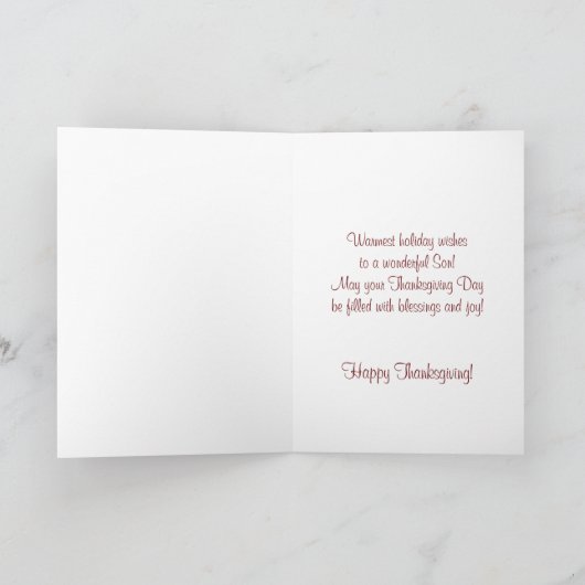 Son Happy Thanksgiving Turkije Kaart (Binnen)