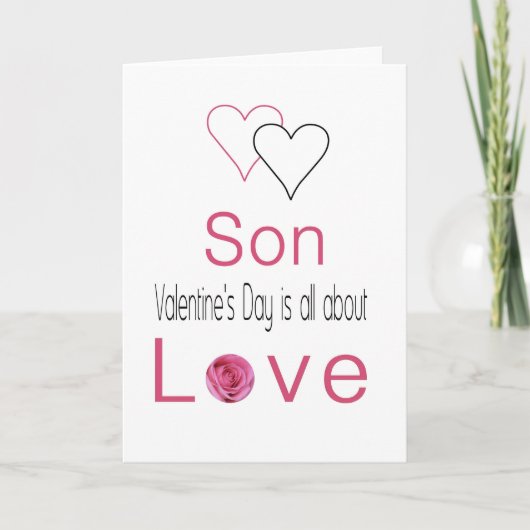 Son Happy Valentine's Day Rozen Feestdagen Kaart (Voorkant)