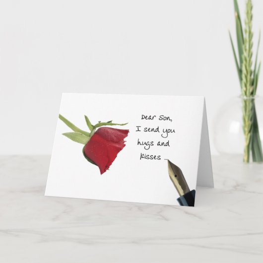Son Happy Valentine's Day Rozen Feestdagen Kaart (Voorkant)