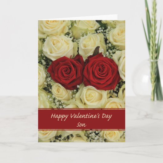 Son Happy Valentine's Day Rozen Feestdagen Kaart (Voorkant)