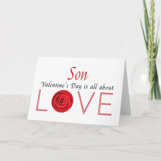 Son Happy Valentine's Day Rozen Feestdagen Kaart (Voorkant)