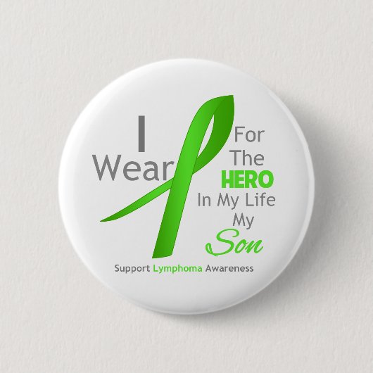 Son Hero in mijn leven - lymfoom Ronde Button 5,7 Cm (Voorkant)
