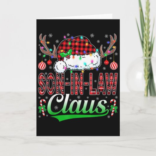 Son-in-law Claus Christmas Light Matching Family X Kaart (Voorkant)