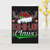 Son-in-law Claus Christmas Light Matching Family X Kaart (Gele Bloem)