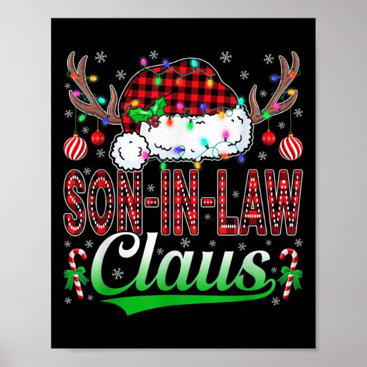 Son-in-law Claus Christmas Light Matching Family X Poster (Voorkant)