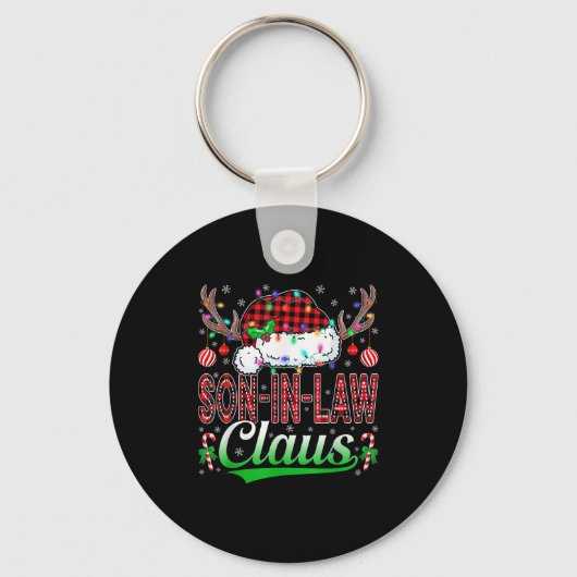 Son-in-law Claus Christmas Light Matching Family X Sleutelhanger (Voorkant)