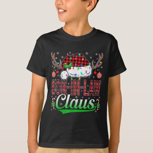 Son-in-law Claus Christmas Light Matching Family X T-shirt (Voorkant)