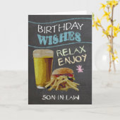 Son-in-law Trendy Chalk Board-effect, met bier Kaart (Gele Bloem)