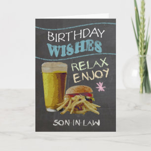 Son-in-law Trendy Chalk Board-effect, met bier Kaart