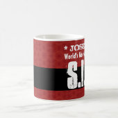 SON IN LAW World's most Geweldige RED BLACK Grunge Koffiemok (Center)