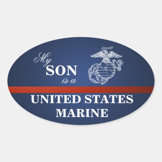 Son is a Marine Ovale Sticker (Voorkant)