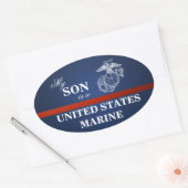 Son is a Marine Ovale Sticker (Envelop)