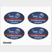 Son is a Marine Ovale Sticker (Vel)
