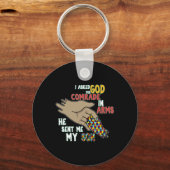 Son Kind Autistic Puzzle Piece Cool Autism Awarene Sleutelhanger (Achterkant)
