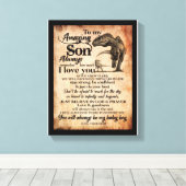 Son Lovers | Aan mijn geweldige zoon herinner ik m Canvas Afdruk (Insitu (Houten vloer))