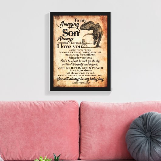 Son Lovers | Aan mijn geweldige zoon herinner ik m Canvas Afdruk (Insitu (Woonkamer))