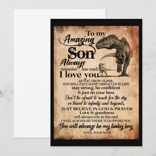 Son Lovers | Aan mijn geweldige zoon herinner ik m Kaart (Voorkant / Achterkant)