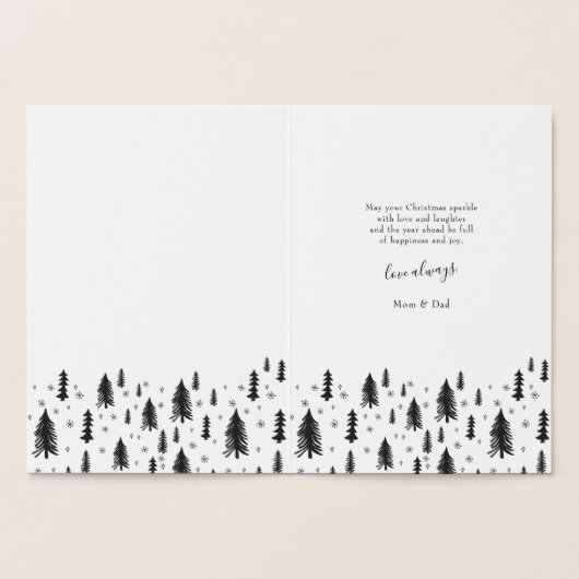 Son Merry kerstbomen Silver Foil Card Folie Kaarten (Binnen)