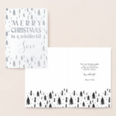 Son Merry kerstbomen Silver Foil Card Folie Kaarten (Display)