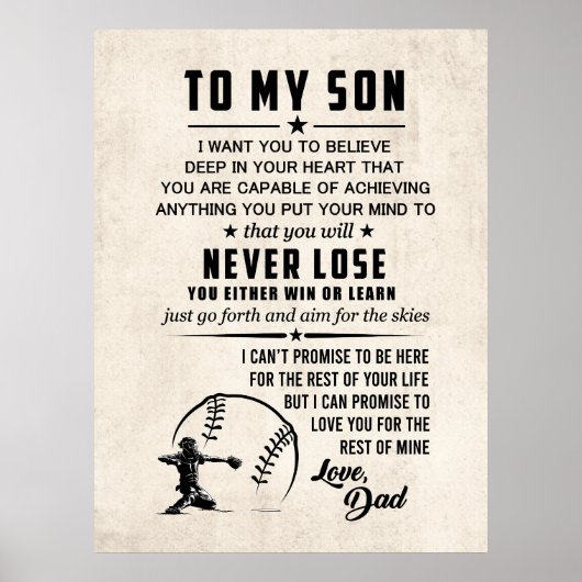 Son Motivatie Poster Gift... aan mijn Poster (Voorkant)