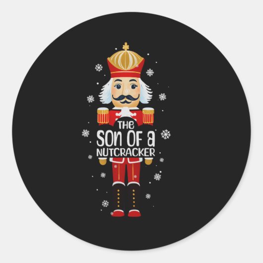 Son Of A Nutcracker Funny Christmas Family Matchin Ronde Sticker (Voorkant)