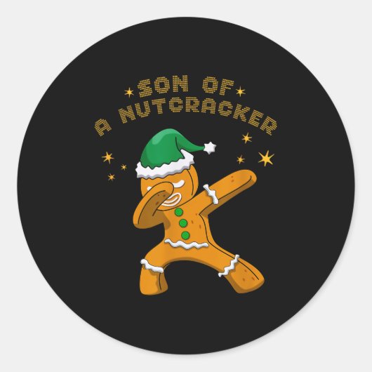 Son Of A Nutcracker Pajamas Christmas Gingerbread  Ronde Sticker (Voorkant)