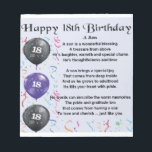 Son Poem 18th Birthday Design Notitieblok<br><div class="desc">Een geweldig cadeau voor een zoon op zijn 18e verjaardag</div>