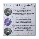 Son Poem 18th Birthday Design Tegeltje<br><div class="desc">Een geweldig cadeau voor een zoon op zijn 18e verjaardag</div>