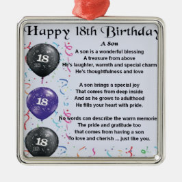 Son Poem 18th Birthday Metalen Ornament