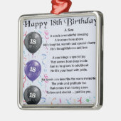 Son Poem 18th Birthday Metalen Ornament (Links)