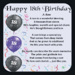 Son Poem 18th Birthday Vierkante Sticker<br><div class="desc">Een geweldig cadeau voor een zoon op zijn 18e verjaardag</div>