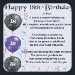 Son Poem 18th Birthday Vierkante Sticker<br><div class="desc">Een geweldig cadeau voor een zoon op zijn 18e verjaardag</div>