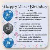 Son Poem - 21st Birthday Design Bier Onderzetter (Voorkant)