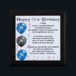 Son Poem - 21st Birthday Design Cadeaudoosje<br><div class="desc">Een groot cadeau voor een zoon op zijn 21ste verjaardag</div>