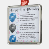 Son Poem - 21st Birthday Design Metalen Ornament (Links)