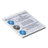 Son Poem - 21st Birthday Design Notitieblok (Schuin)